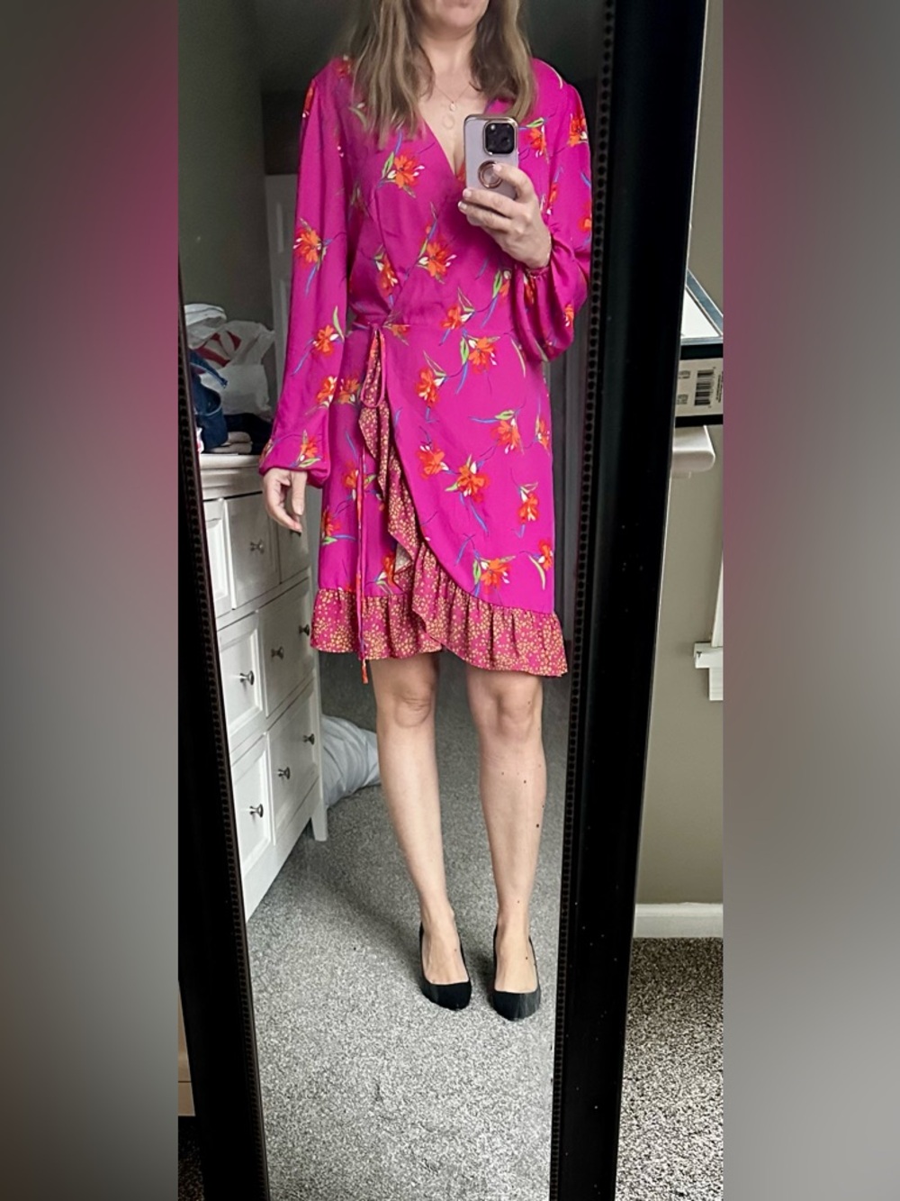 Charles Henry Bright Fuchsia Dress